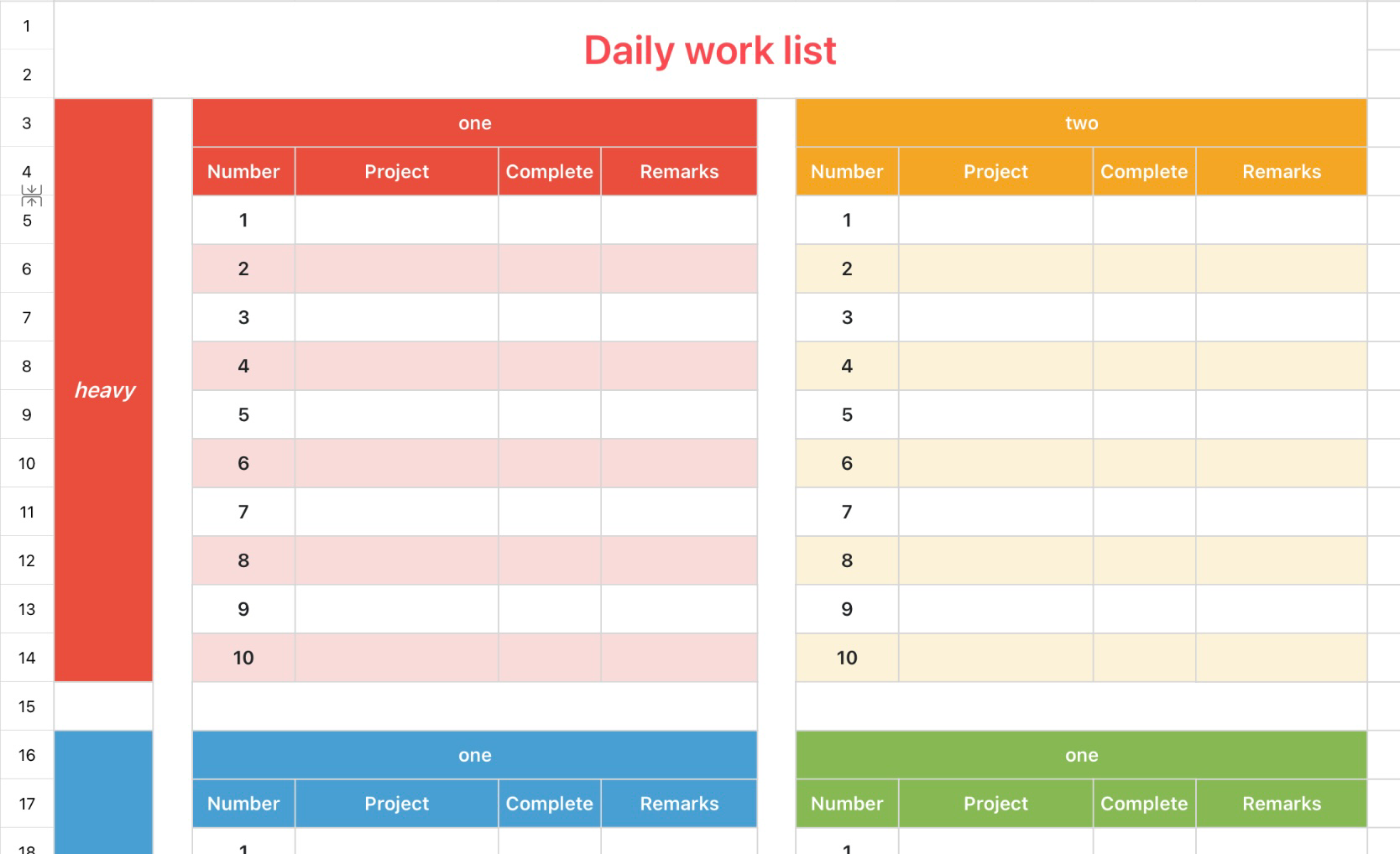 Daily work list 1